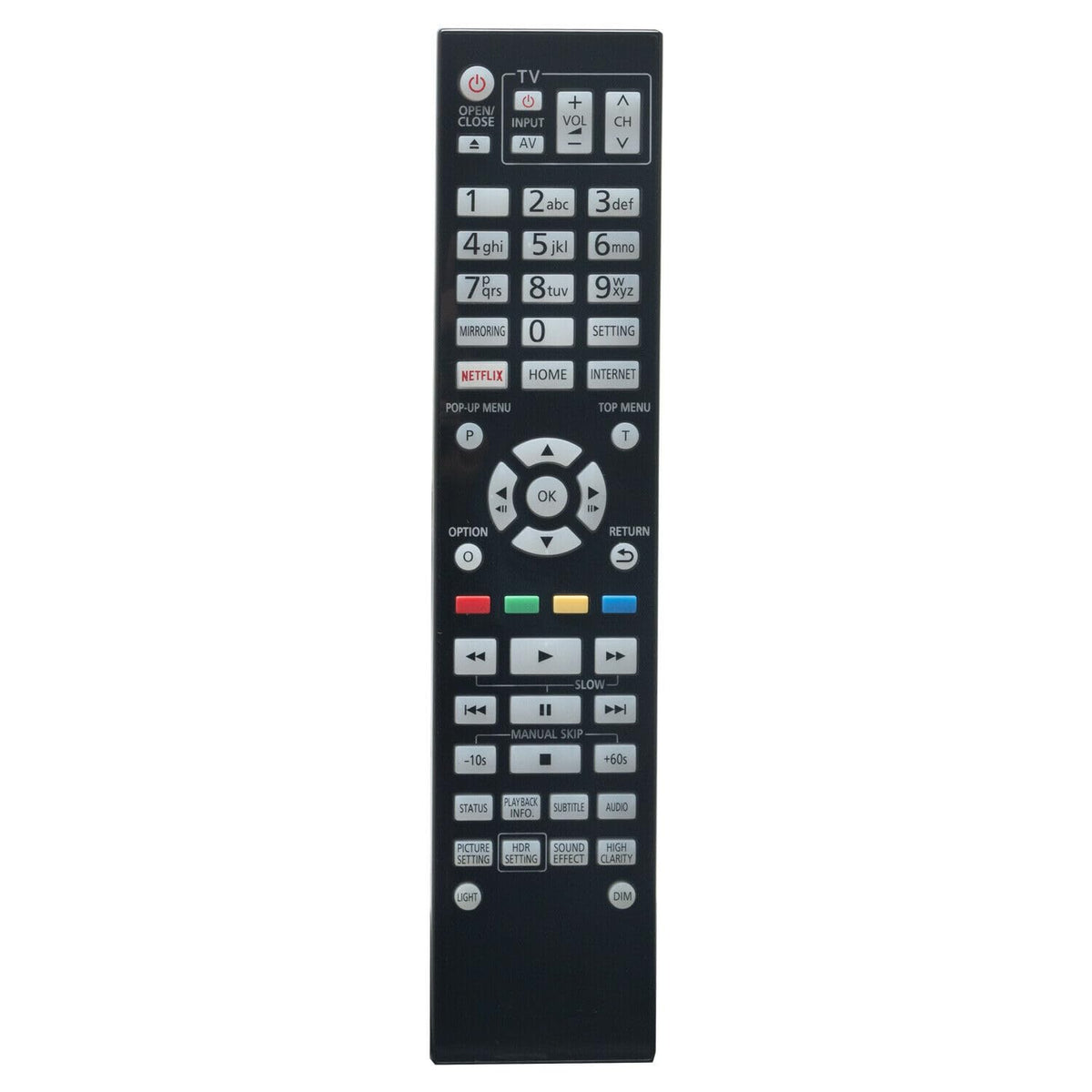 Replacement Remote Control for Blu-ray DVD Disc Player with Backlight A633