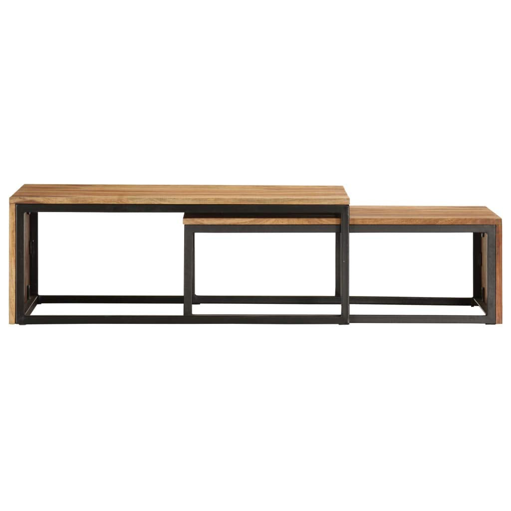 Coffee Table Nesting Tables 2 pcs Solid Sheesham Wood V21304