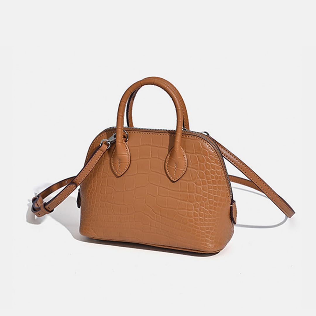 Genuine Leather Croc-Embossed Mini Dome Satchel Z10970