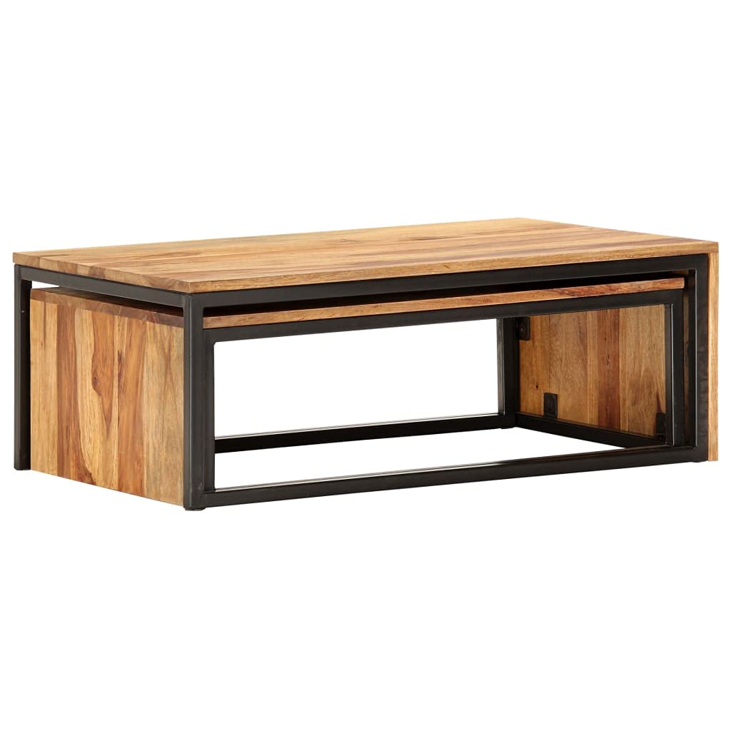 Coffee Table Nesting Tables 2 pcs Solid Sheesham Wood V21304