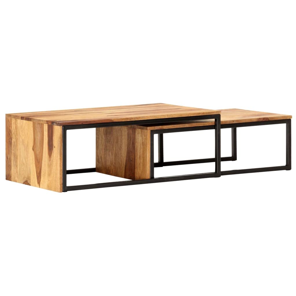 Coffee Table Nesting Tables 2 pcs Solid Sheesham Wood V21304