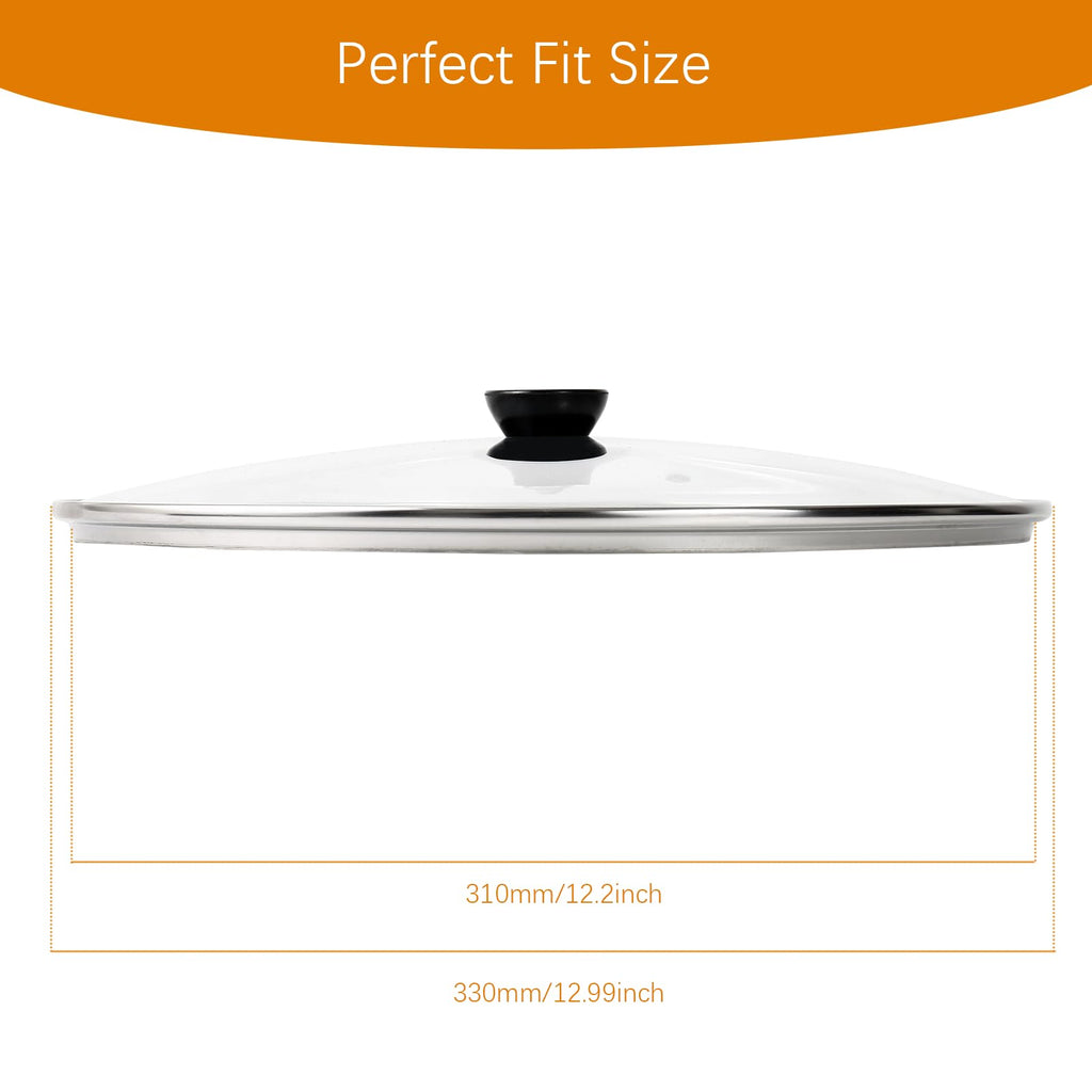 13 Inch Clear Tempered Glass Pan Lid Q5995