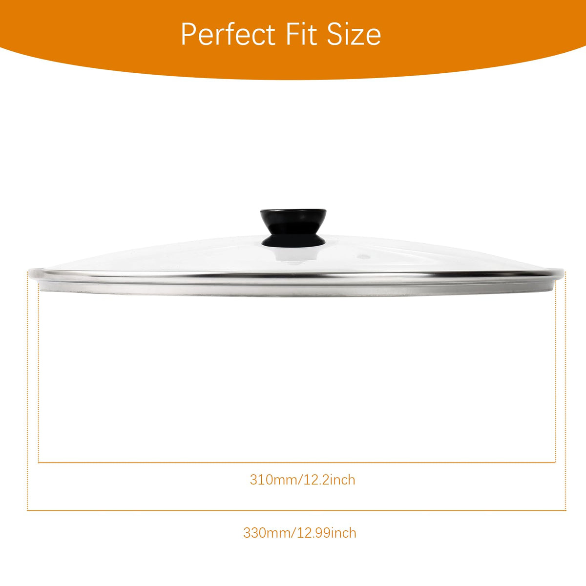 13 Inch Clear Tempered Glass Pan Lid Q5995
