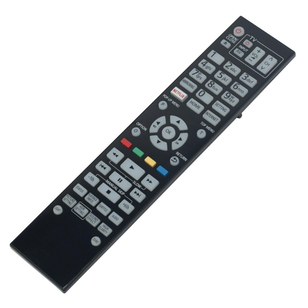 Replacement Remote Control for Blu-ray DVD Disc Player with Backlight A633