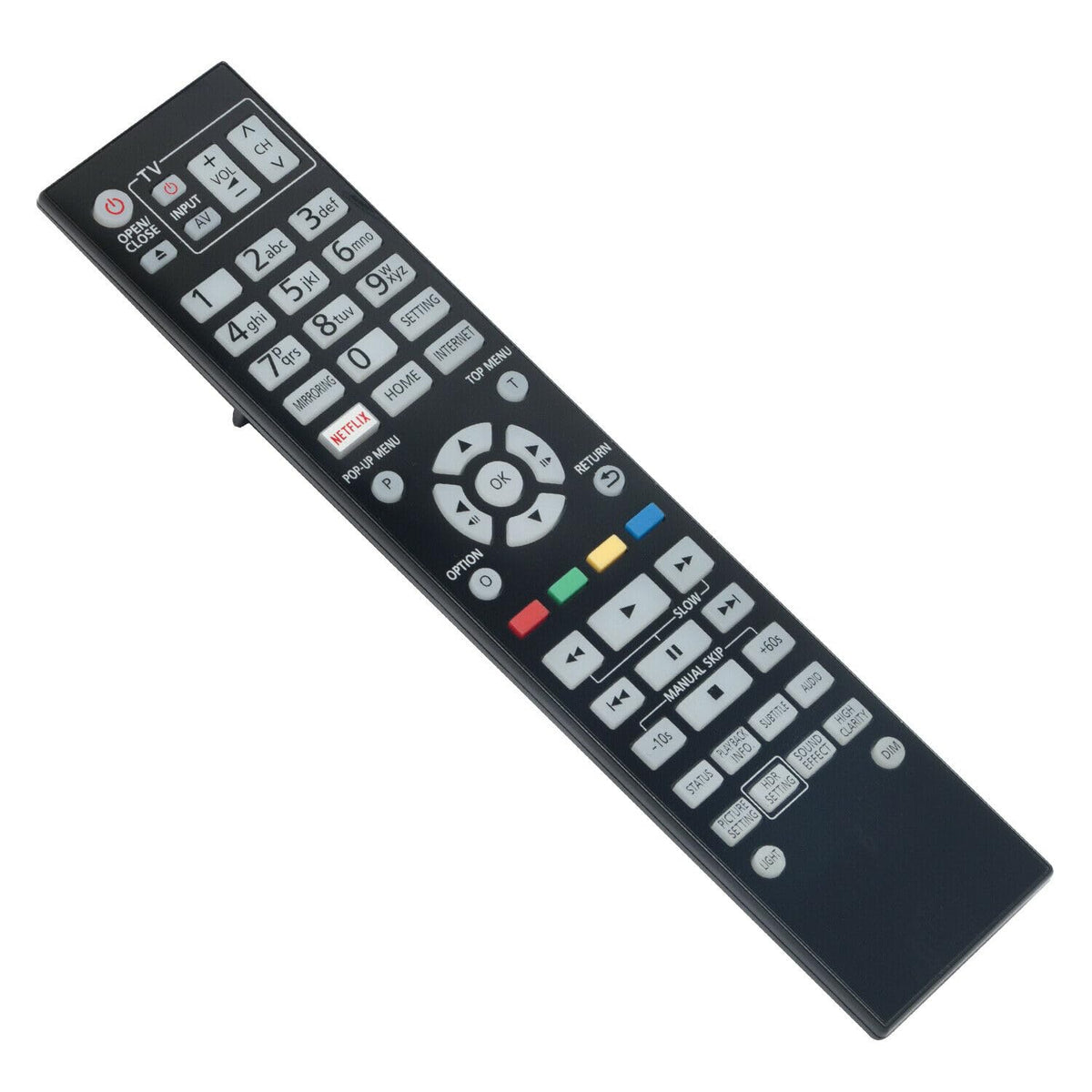 Replacement Remote Control for Blu-ray DVD Disc Player with Backlight A633