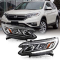 For 2015-2016 Honda CRV Halogen Type LED DRL Headlights Assembly Pair Set Left+Right I161