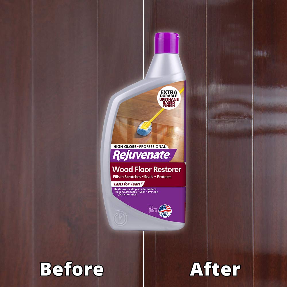 Wood Floor Restorer and Polish with High Gloss Finish 32oz and PH Balanced Floor Cleaner S7250