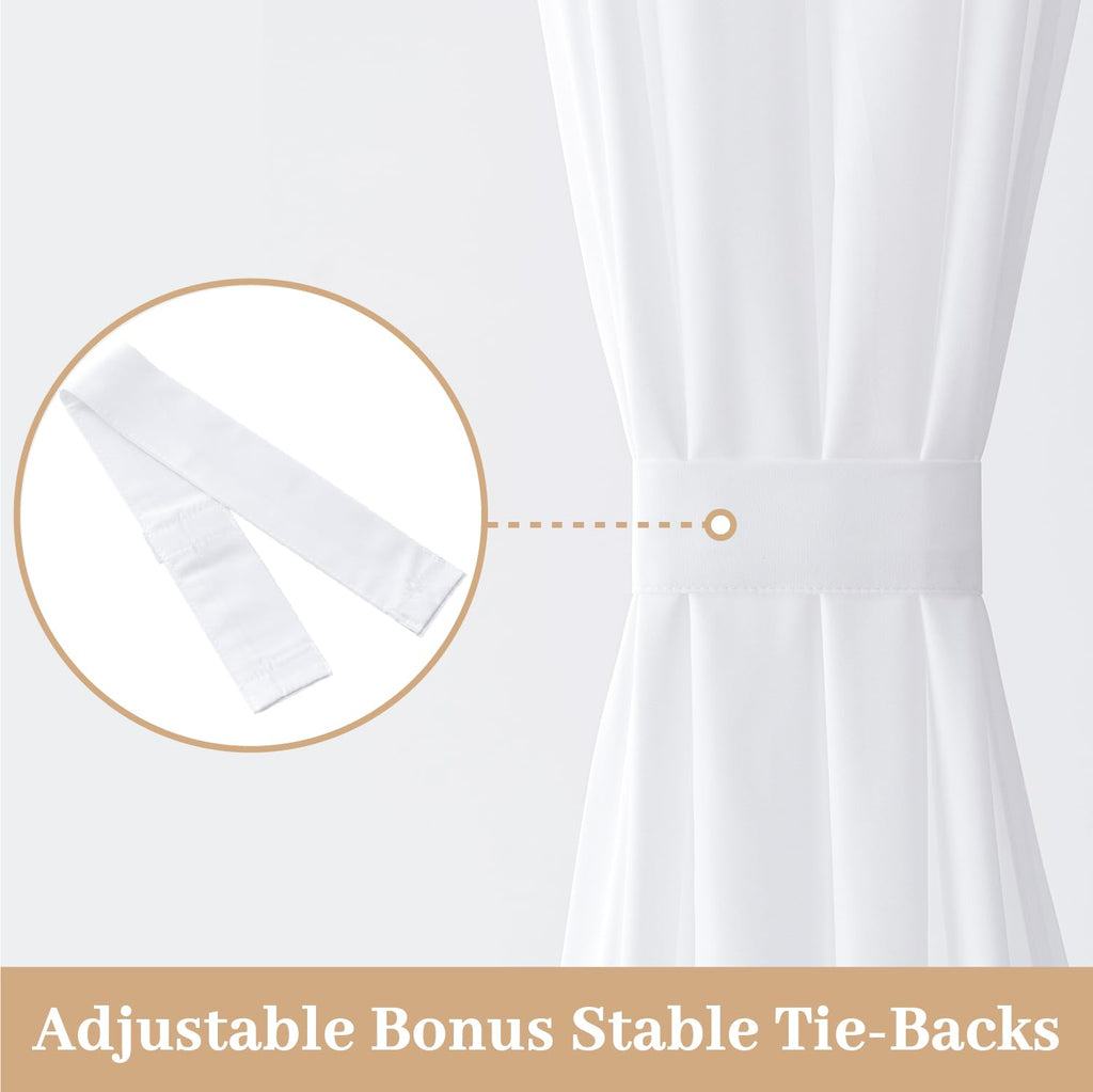 White Sidelight Curtains 2 Panels 26 x 72 inches B5097