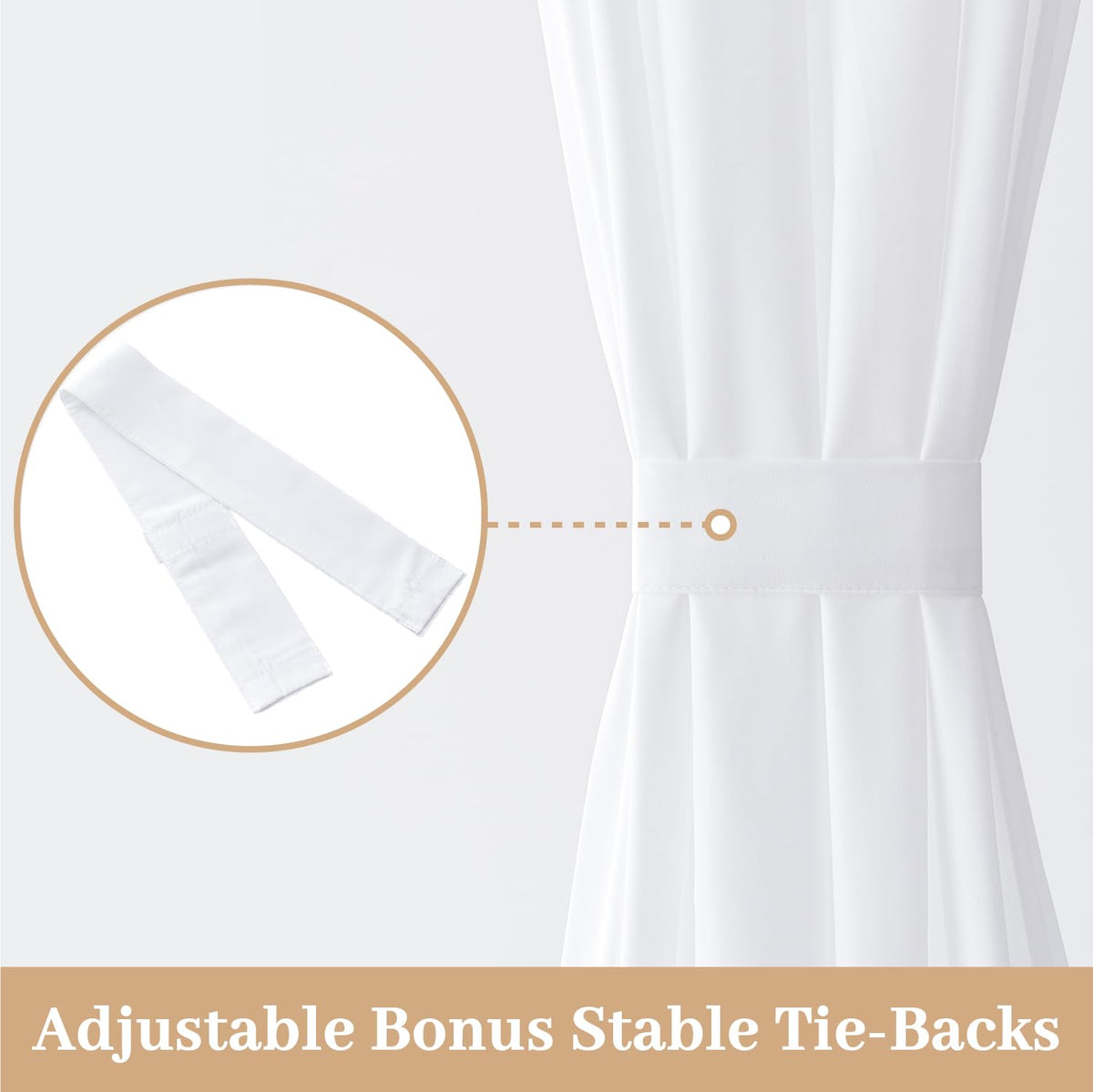 White Sidelight Curtains 2 Panels 26 x 72 inches B5097