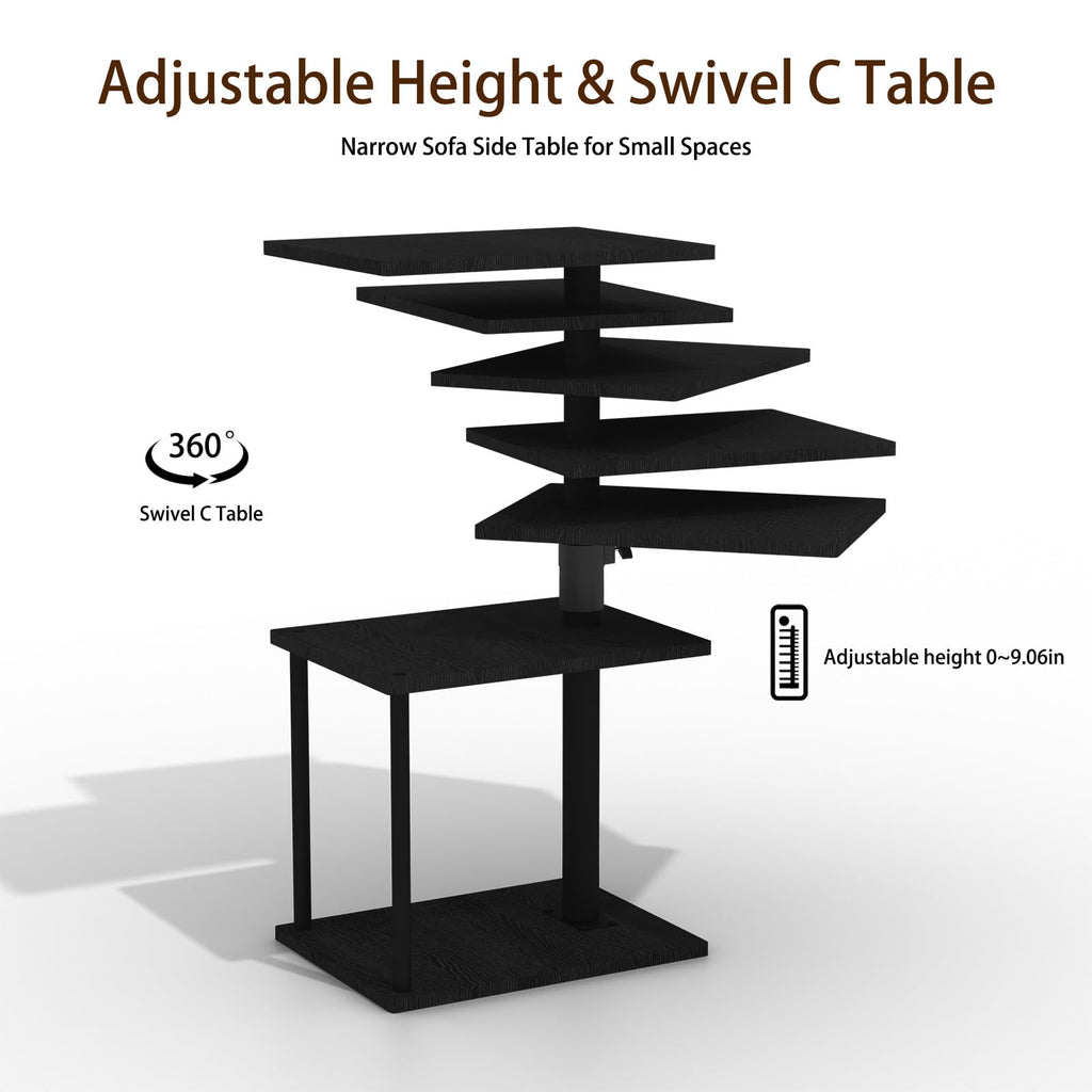 Swivel Side Table with Storage Shelf F2828