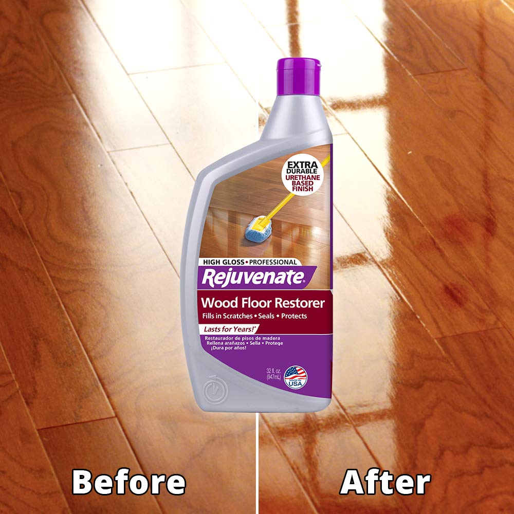 Wood Floor Restorer and Polish with High Gloss Finish 32oz and PH Balanced Floor Cleaner S7250