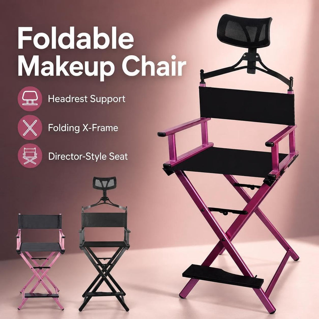 Foldable Adjustable Height Director Chair with Headrest H88311