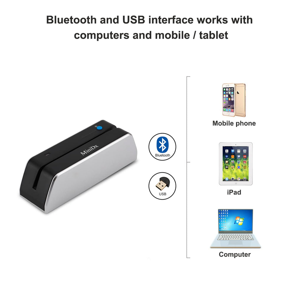 Bluetooth Magnetic Swipe Card Reader Writer Encoder 3-Track O3714