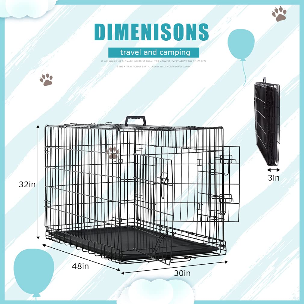 Black Metal Dog Crate Q55878