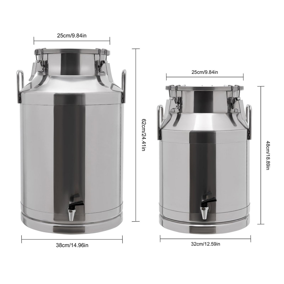 304 Stainless Steel Milk Can with Sealed Lid T57699