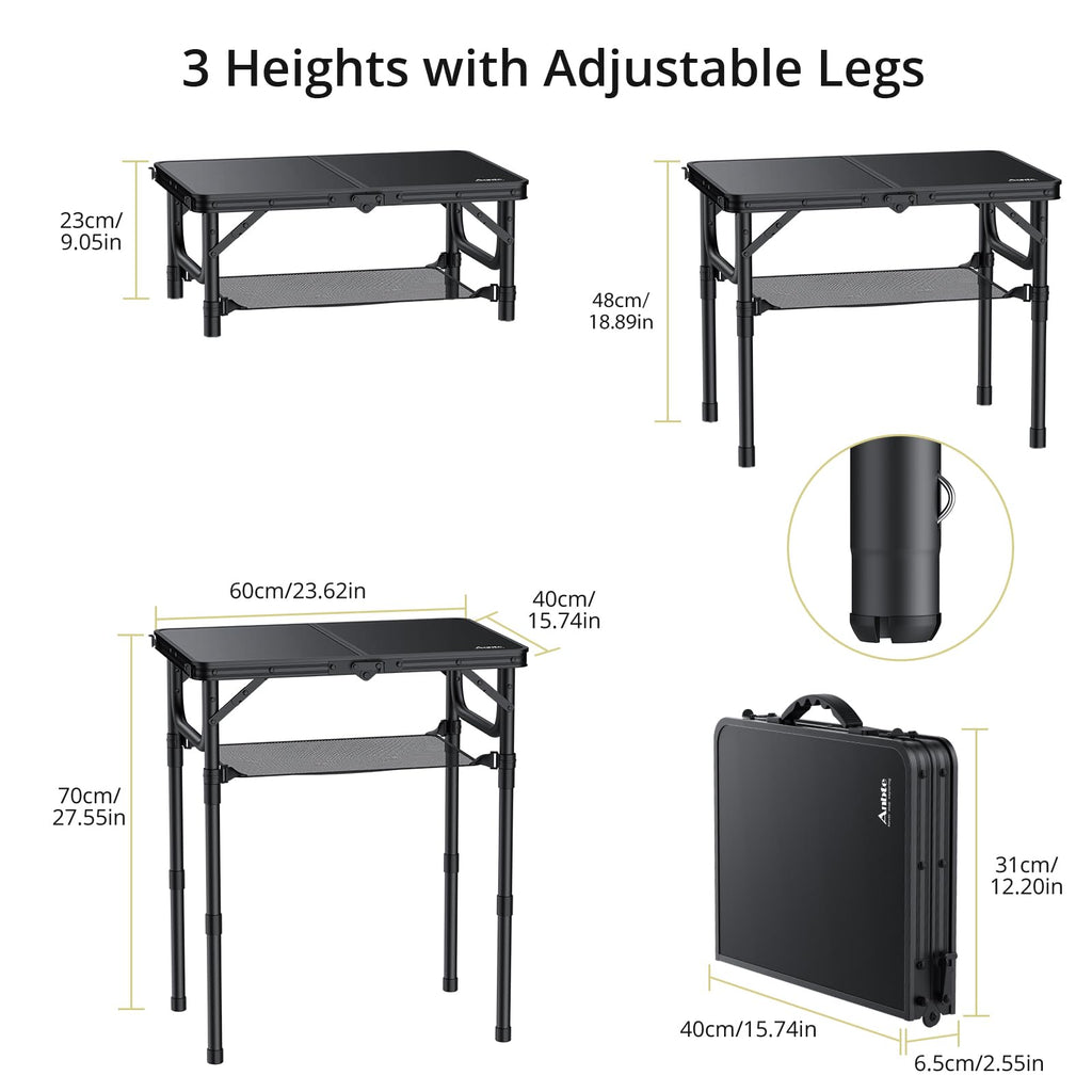 24"X 16" Adjustable Height Folding Camping Table P1214