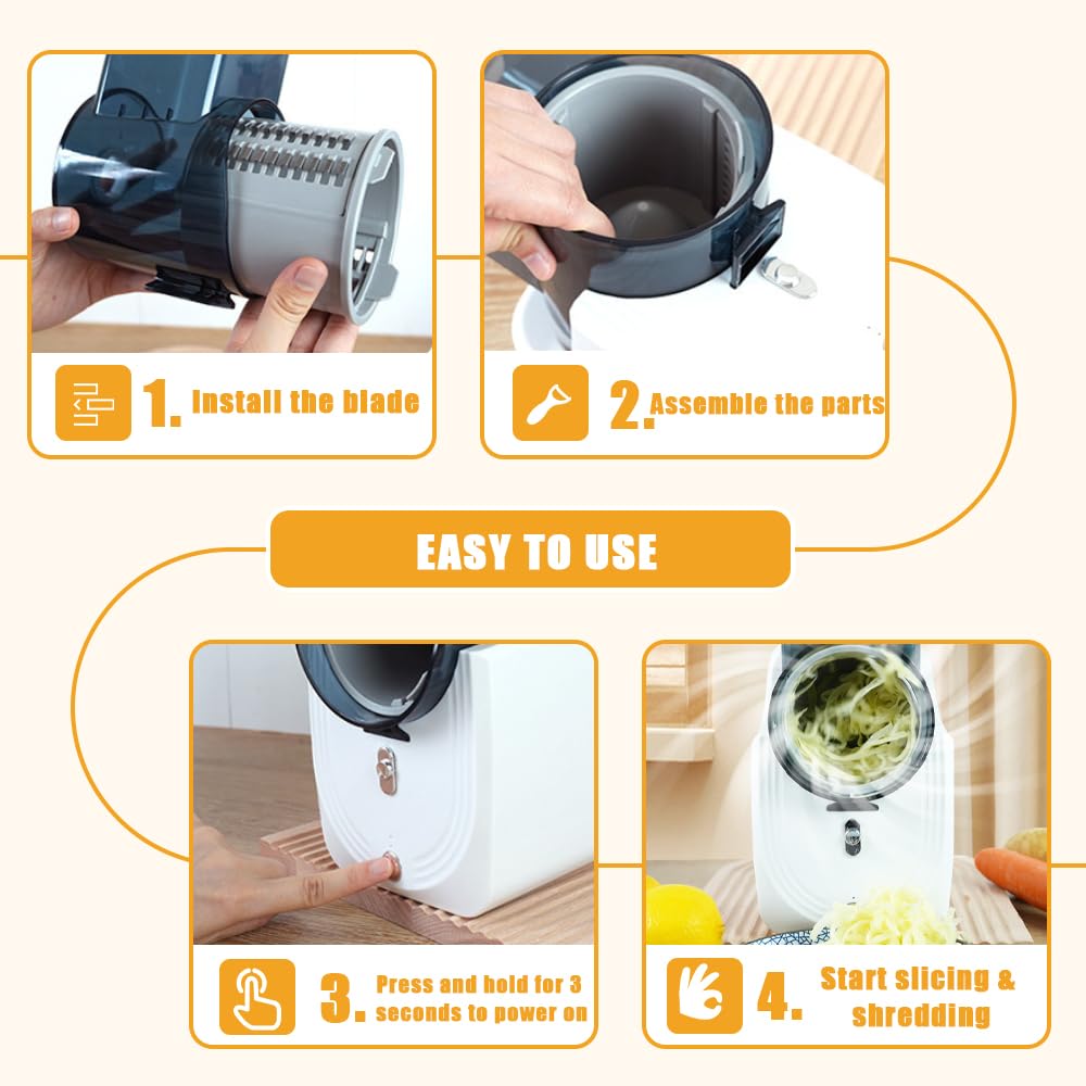 Cordless Electric Vegetable Slicer Chopper & Cheese Grater U78426