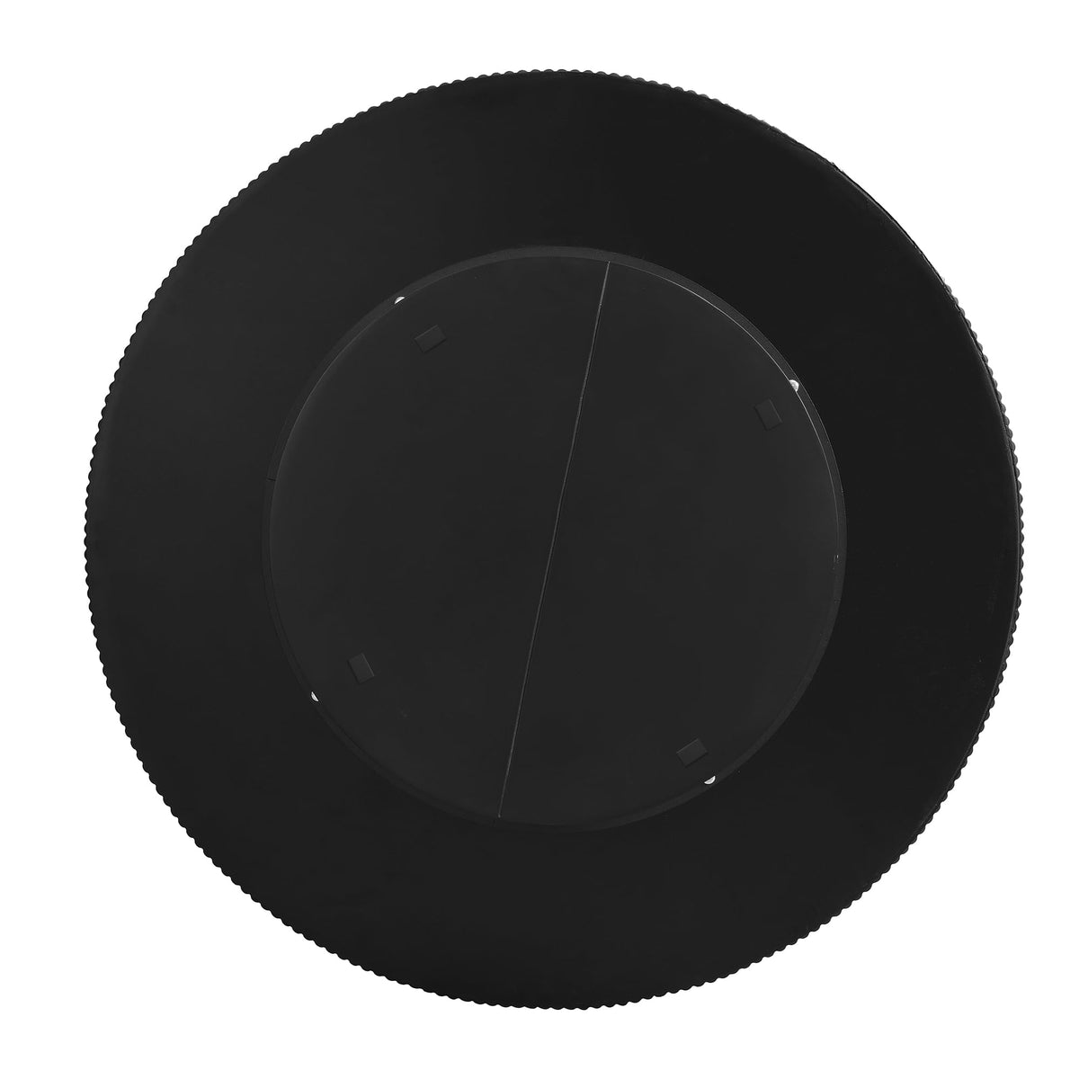 Round Coffee Table, 31.5" Fluted Pedestal Wood Table, Black N23184