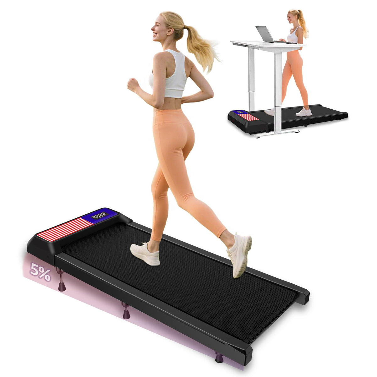 Under Desk Treadmill with 5% Incline R636639