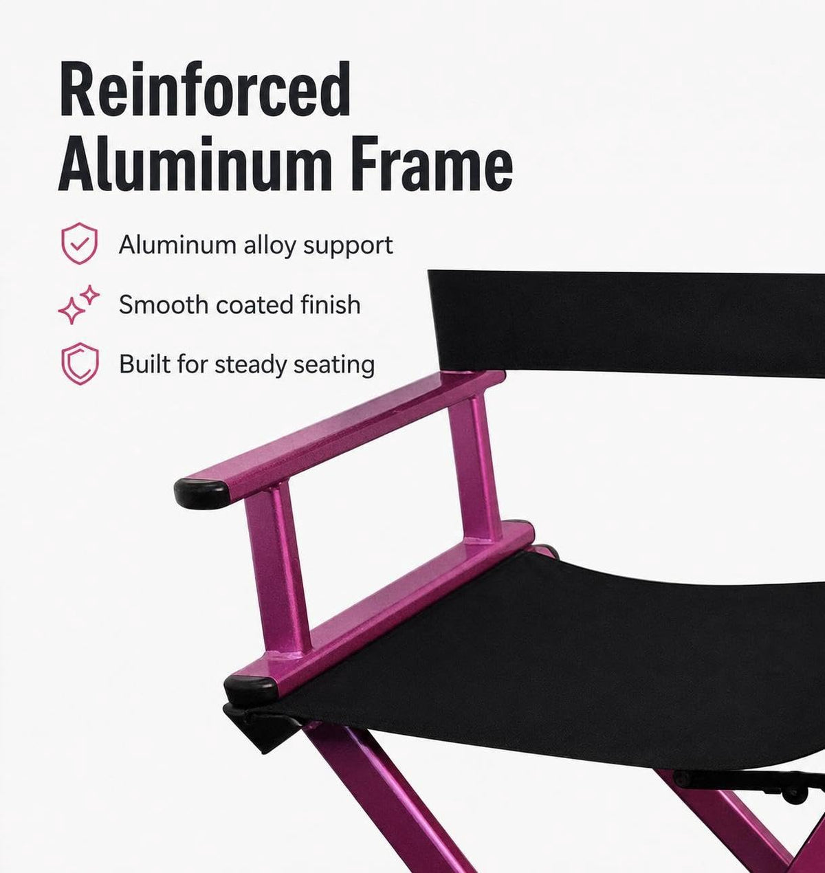 Foldable Adjustable Height Director Chair with Headrest H88311