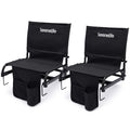 2-Pack Padded Folding Stadium Chairs with Back Support and Armrests Z599694