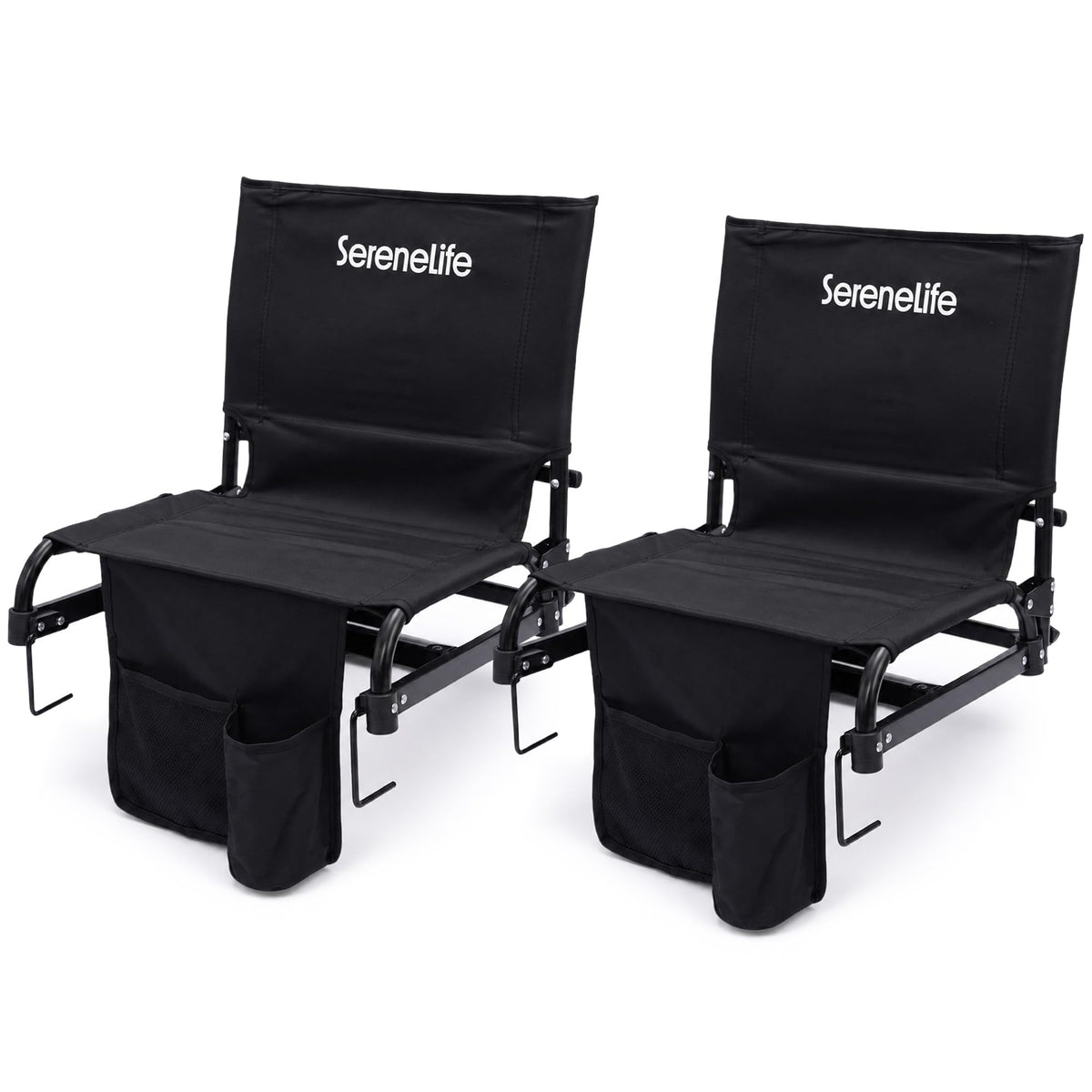 2-Pack Padded Folding Stadium Chairs with Back Support and Armrests Z599694