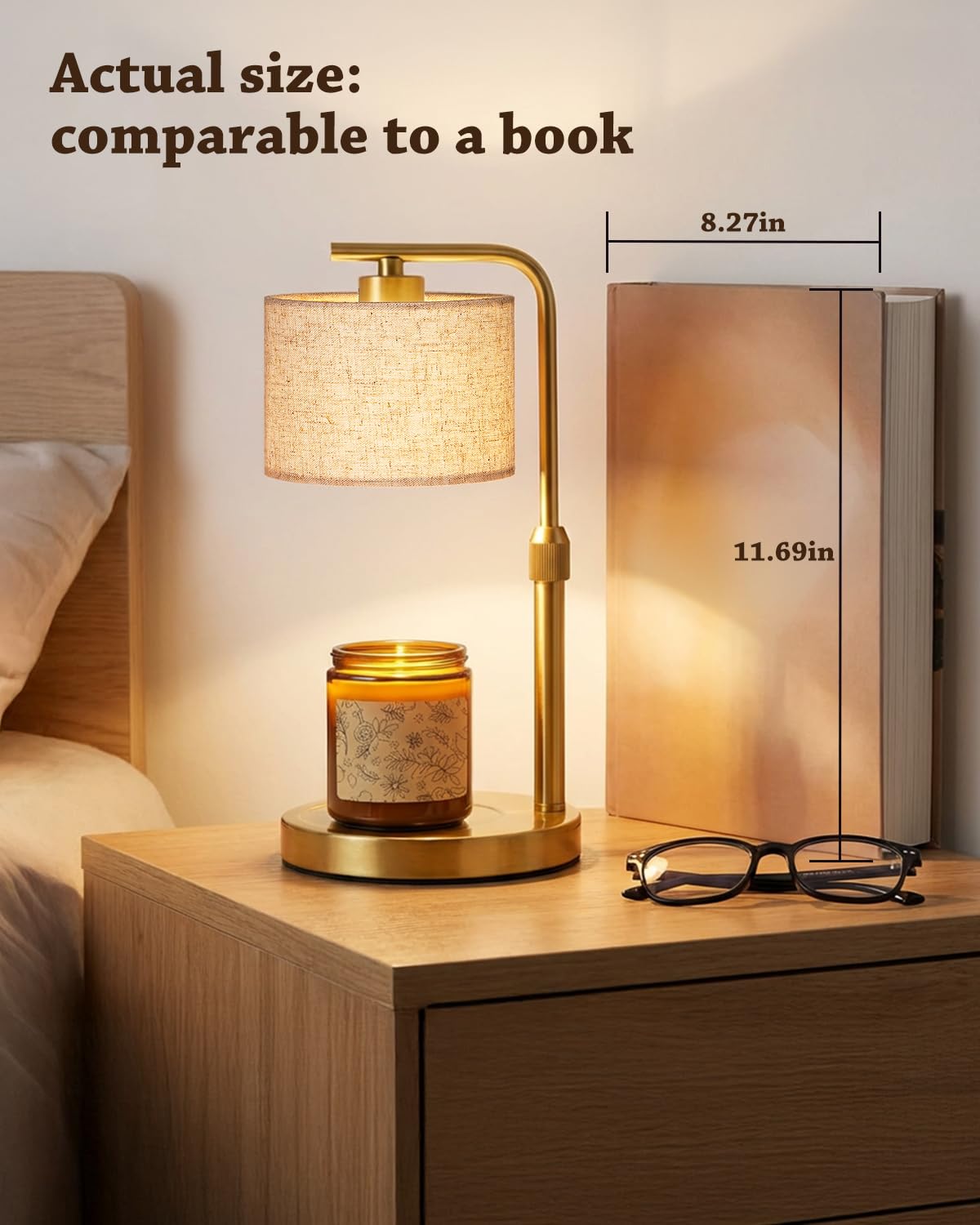 Height Adjustable Candle Warmer Lamp with Timer Dimmer for Jar Candles N99464