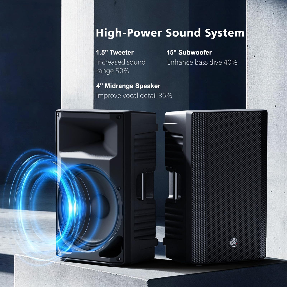 Dual 15" 2000W PA System with 2 Mic Inputs K17702