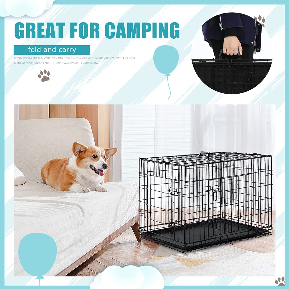 Black Metal Dog Crate Q55878