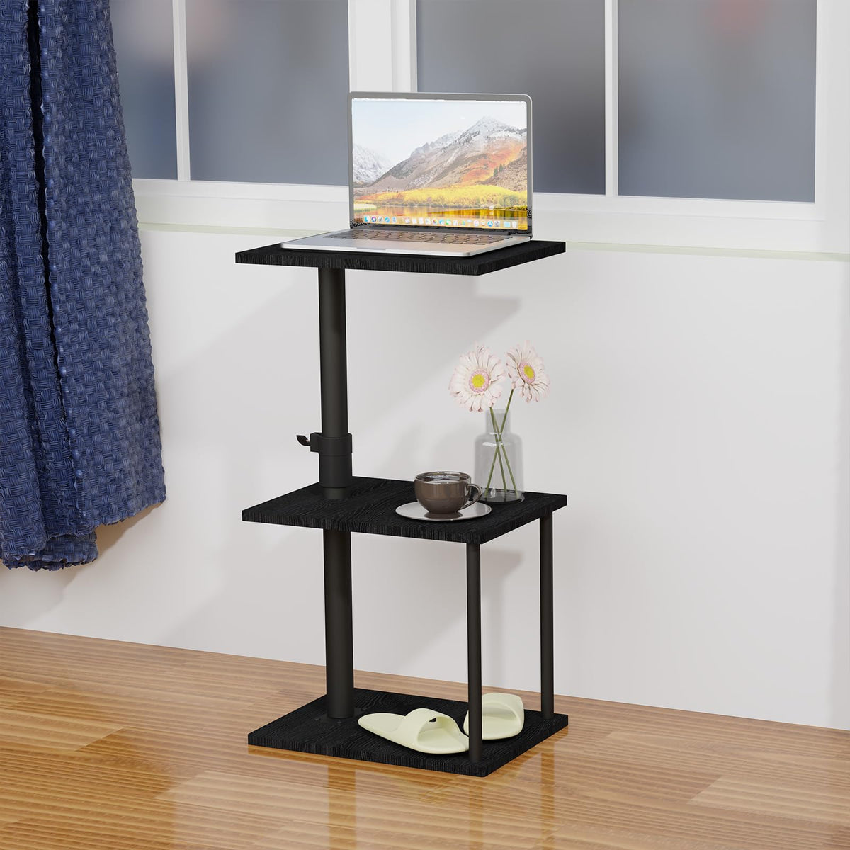 Swivel Side Table with Storage Shelf F2828