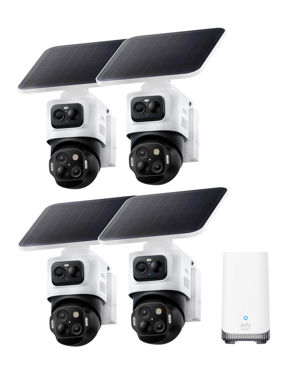 4K Solar 3-Lens PTZ Security Camera 4-Cam Kit U90242