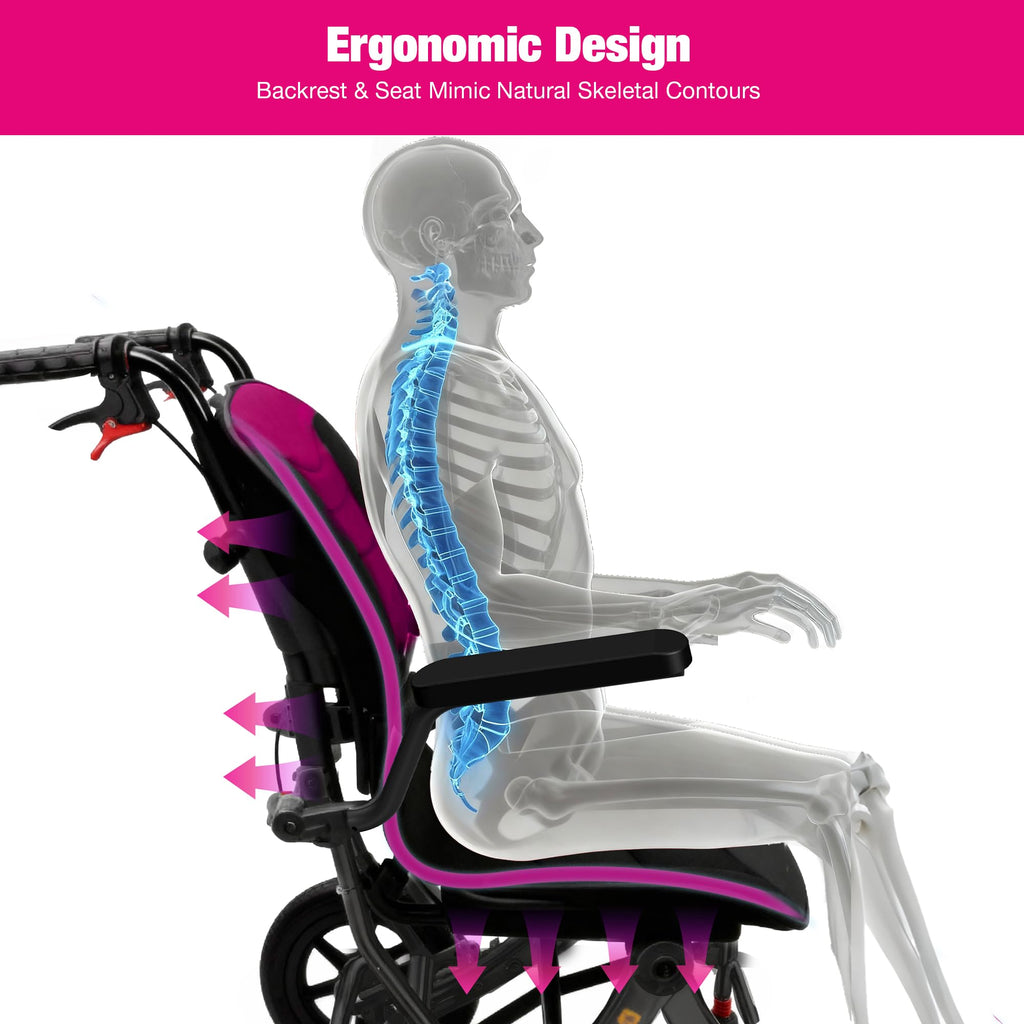 Lightweight Foldable Wheelchair with 12-inch Wheels and Removable Cushion J205321