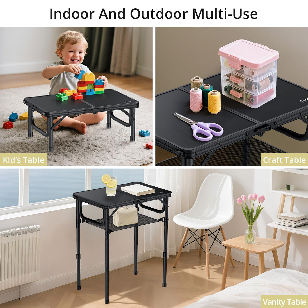 24"X 16" Adjustable Height Folding Camping Table P1214