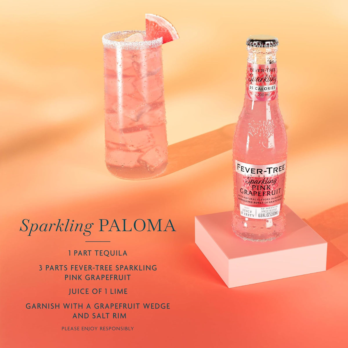 Sparkling Pink Grapefruit Soda Mixer, 24 Pack, 6.8 Fl Oz Bottles A479770