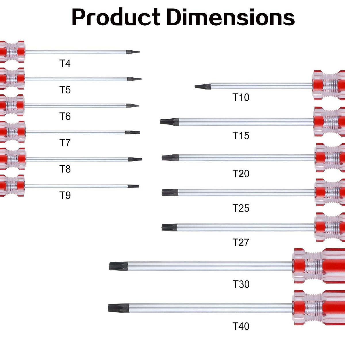 Magnetic Security Torx Screwdriver Set, T4-T40 H7067