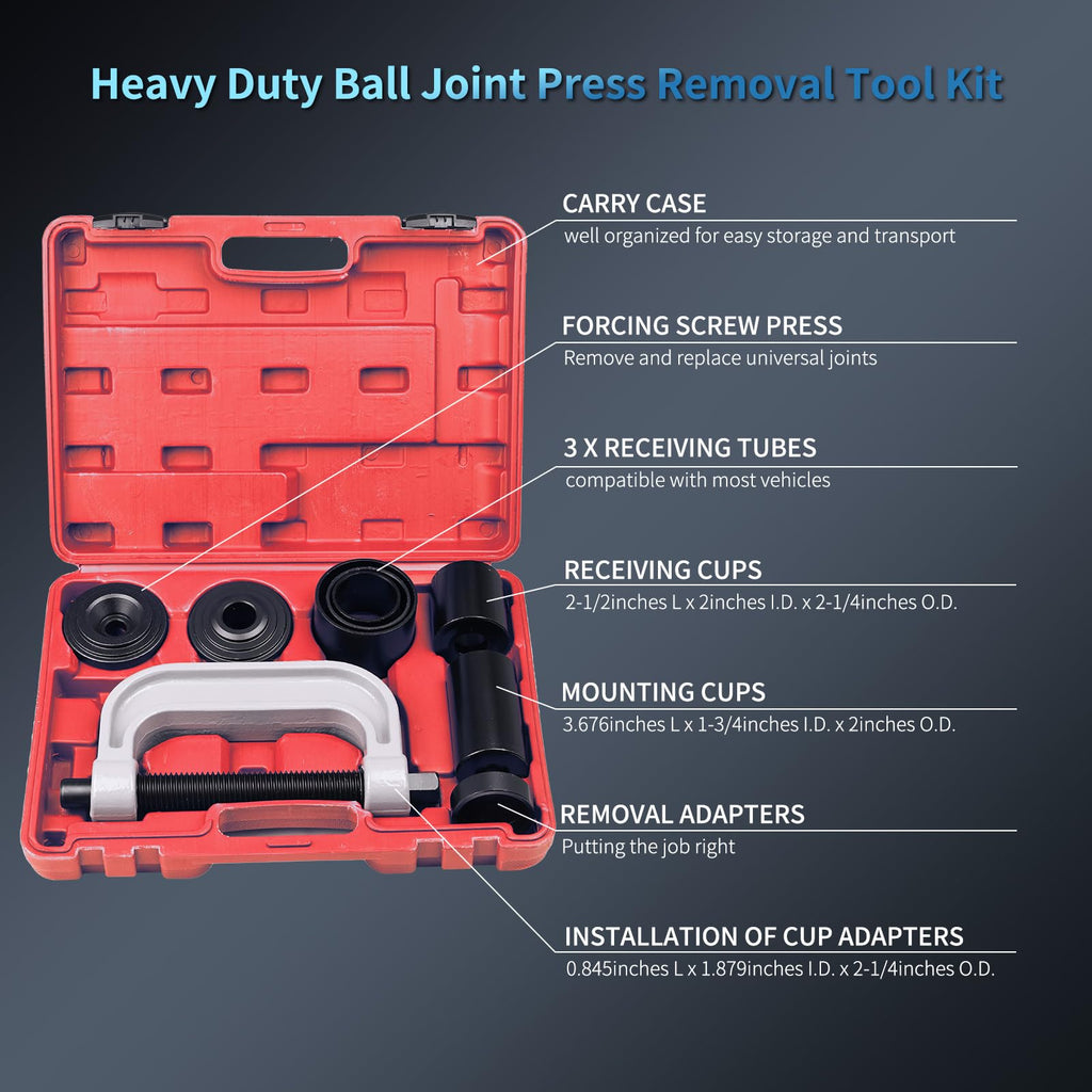 10pcs Ball Joint Press Removal/Installation Tool with 4 Wheel Drive Adapters M8593