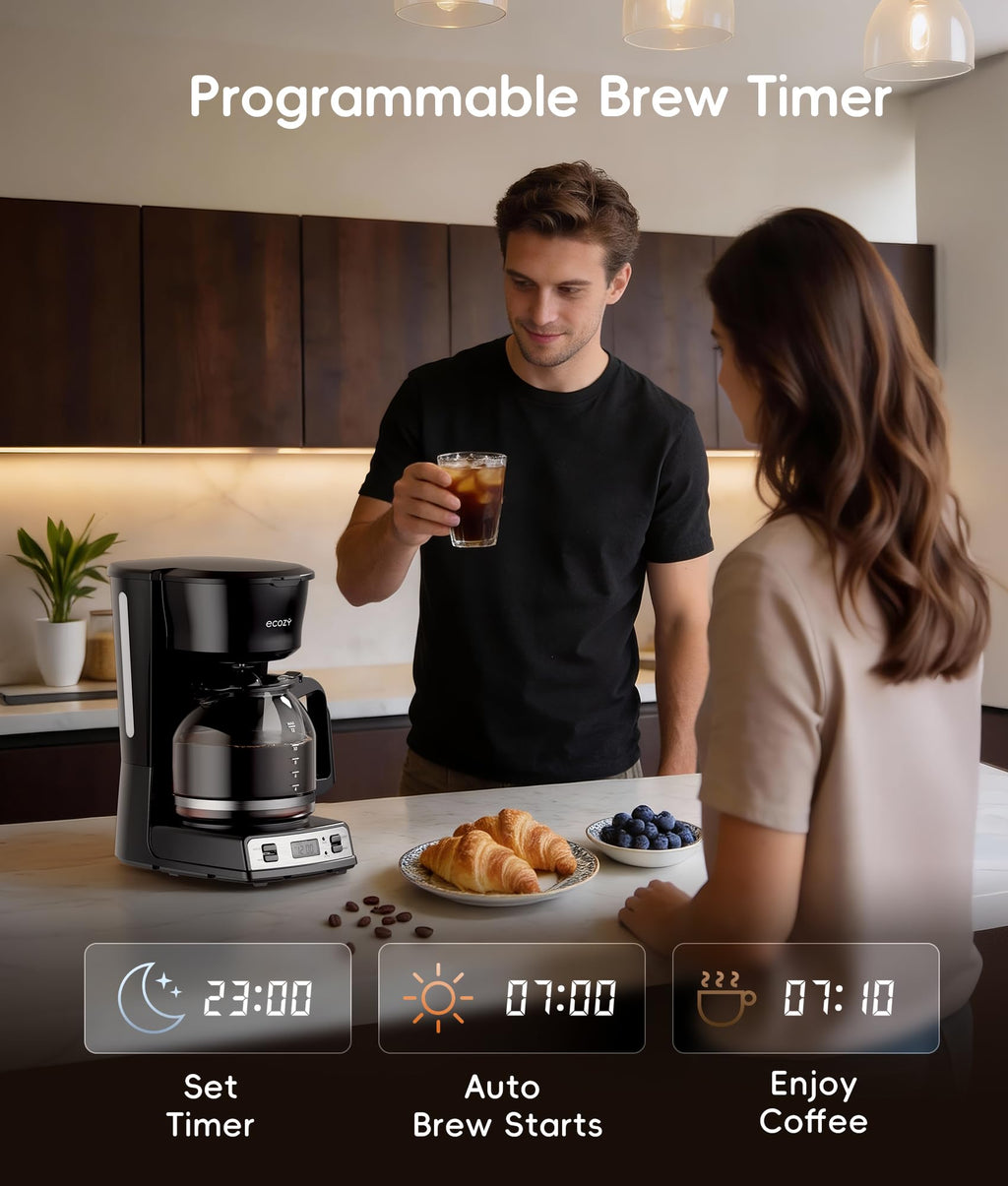 12-Cup Drip Coffee Maker with Electric Coffee Grinder F187