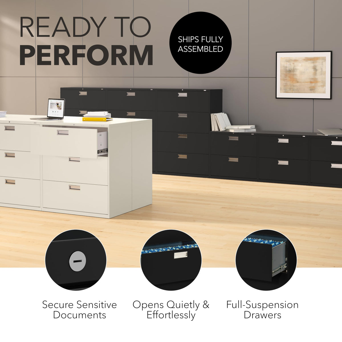 Black 4 Drawer File Cabinet K26732