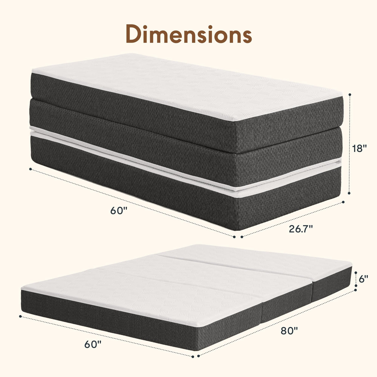 Queen 6" Tri-Fold Mattress J82148