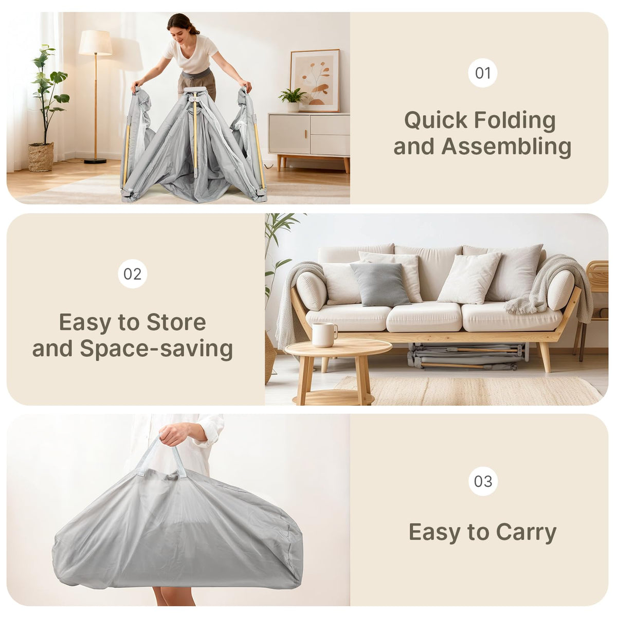 Foldable Baby Playpen with Mat A5850