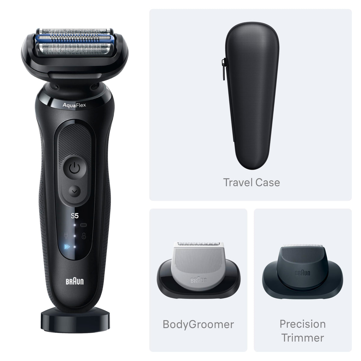 Black Wet & Dry Electric Shaver with Trimmer U254