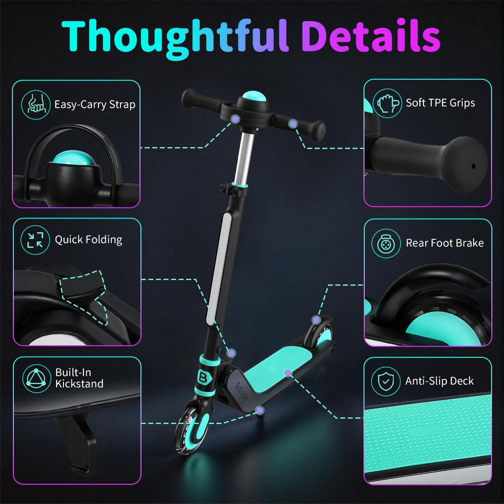 2 Wheel Folding Kick Scooter with Light-Up Deck C695