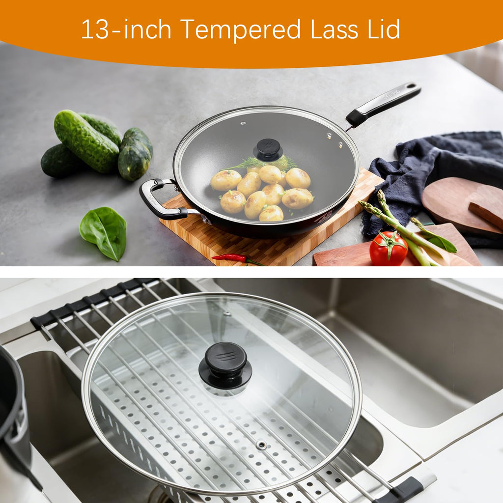 13 Inch Clear Tempered Glass Pan Lid Q5995