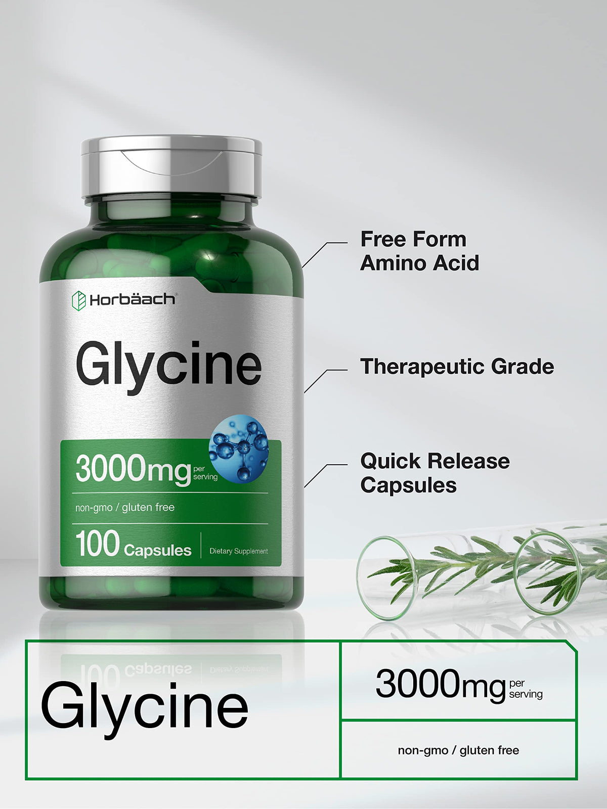 Glycine 3000mg 100 Powder Capsules D830563