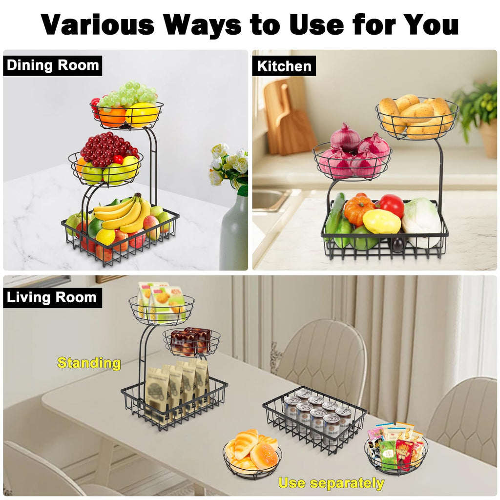 3 Tier Metal Fruit Vegetable Basket C222