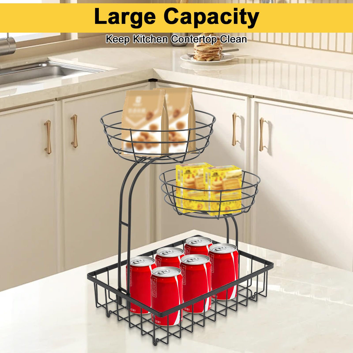 3 Tier Metal Fruit Vegetable Basket C222