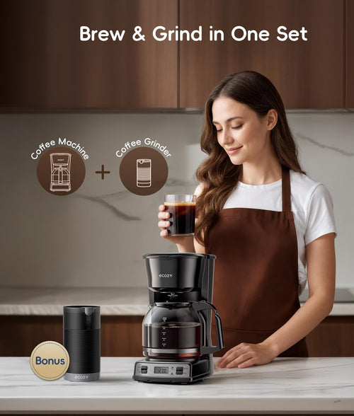 12-Cup Drip Coffee Maker with Electric Coffee Grinder F187