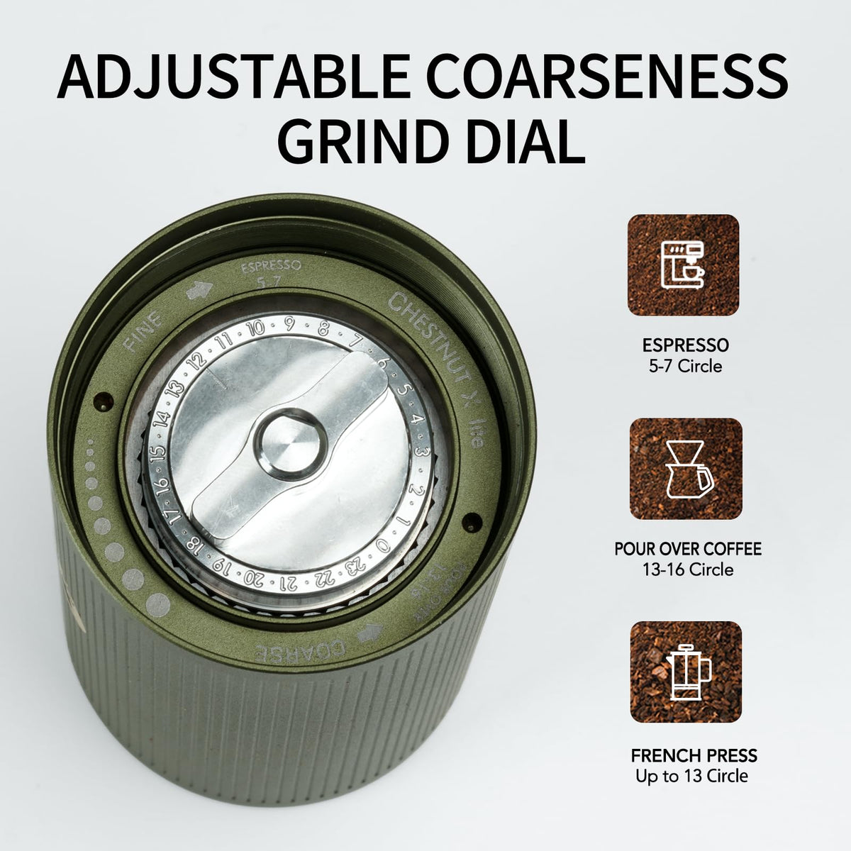 Manual Stainless Steel Conical Burr Coffee Grinder 20g B6337