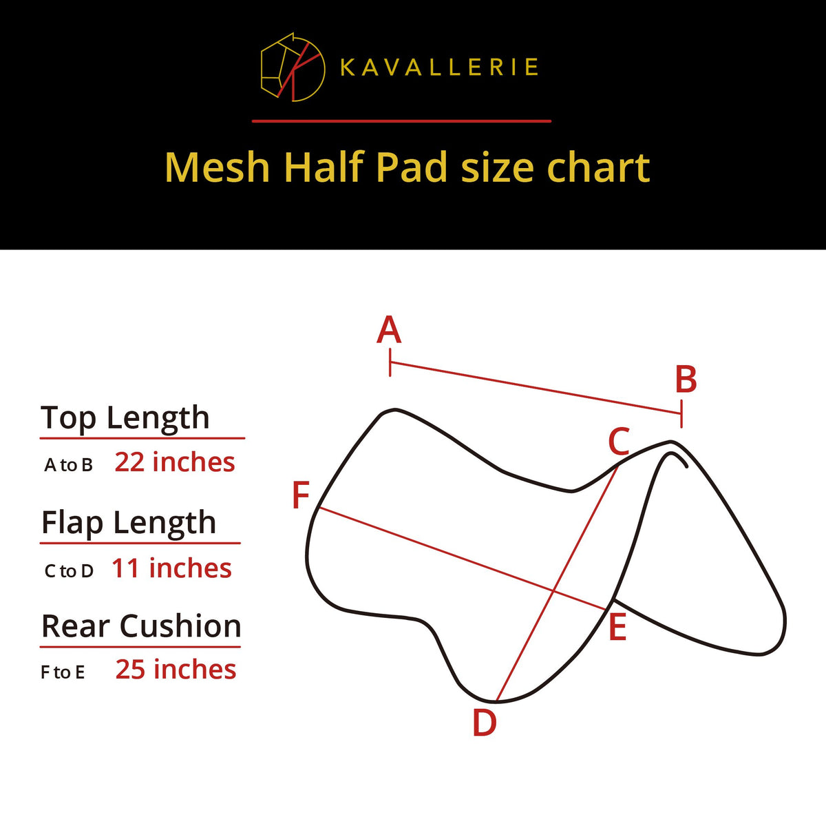 3D Air-Mesh Half Pad English Saddle K4718