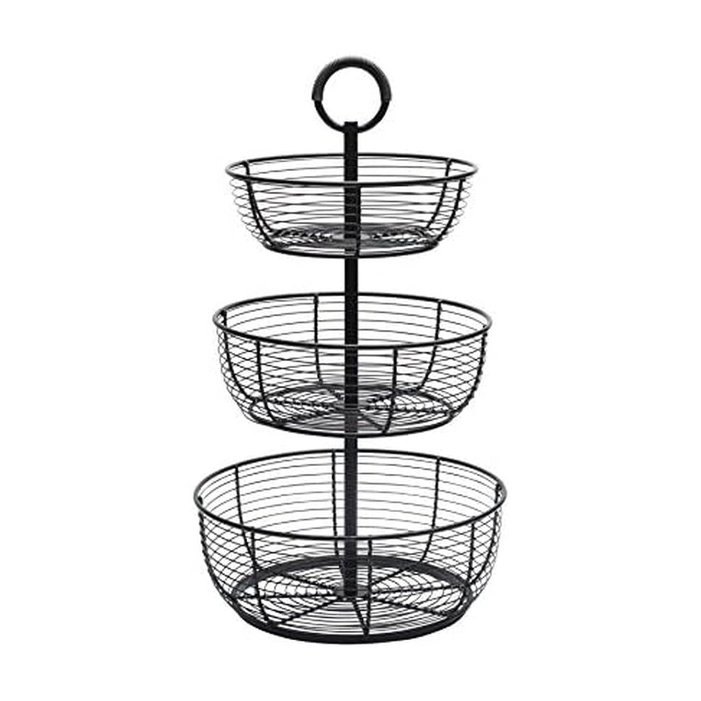3-Tier Metal Floor Standing Fruit Storage Basket W787821